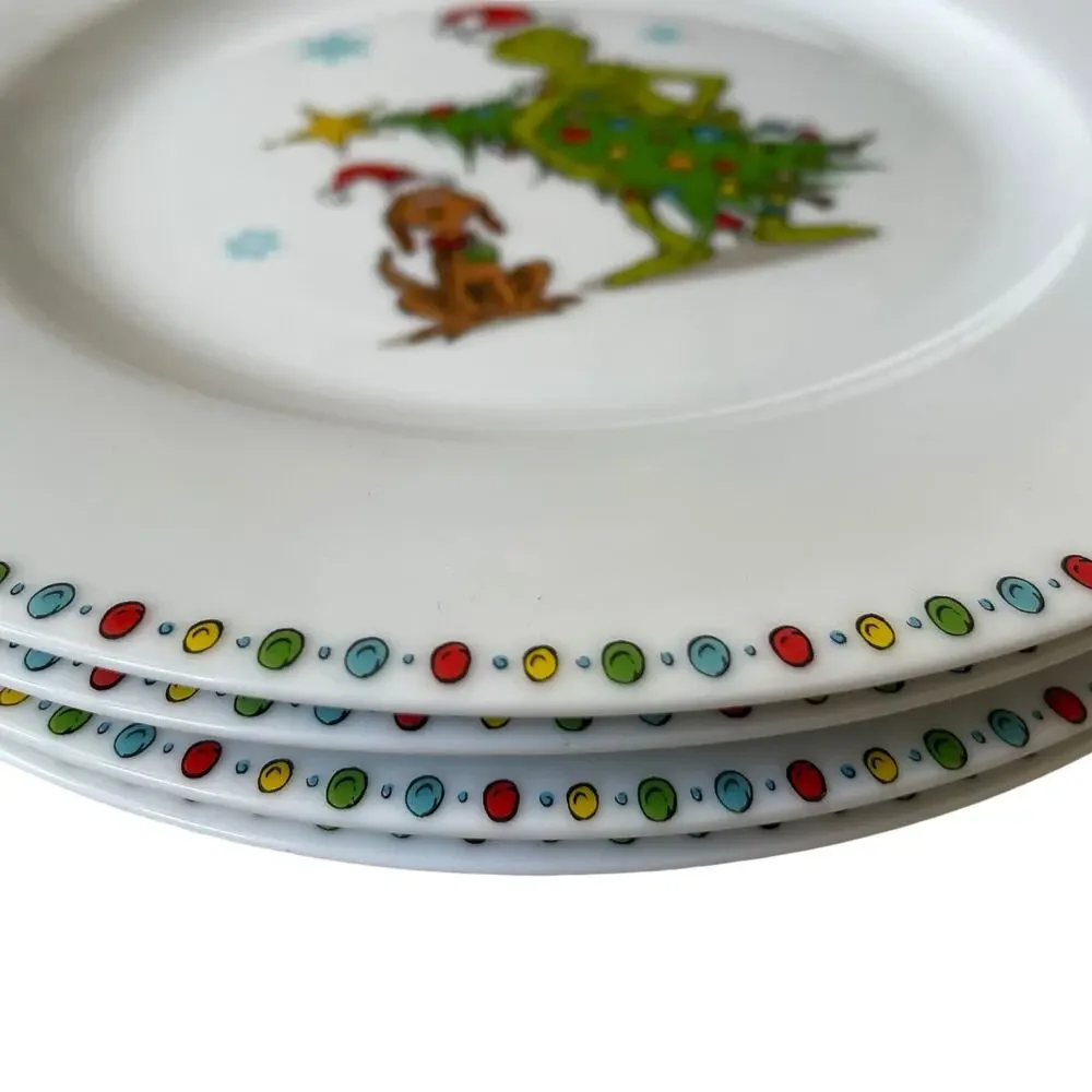 Dr. Seuss The GRINCH Who Stole Christmas Dinner Plates 10.5in Ceramic Set Of 3